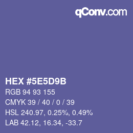 Color code: HEX #5E5D9B | qconv.com