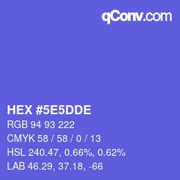 Color code: HEX #5E5DDE | qconv.com