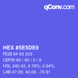カラーコード: HEX #5E5DE9 | qconv.com