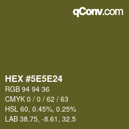 Color code: HEX #5E5E24 | qconv.com
