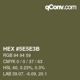 Código de color: HEX #5E5E3B | qconv.com