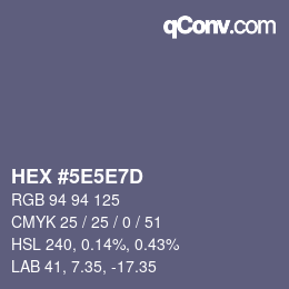 Color code: HEX #5E5E7D | qconv.com