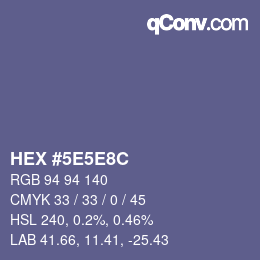 Farbcode: HEX #5E5E8C | qconv.com