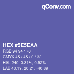 Farbcode: HEX #5E5EAA | qconv.com