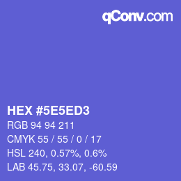 Farbcode: HEX #5E5ED3 | qconv.com