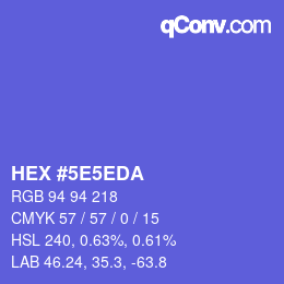 カラーコード: HEX #5E5EDA | qconv.com