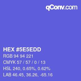 カラーコード: HEX #5E5EDD | qconv.com