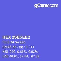 Color code: HEX #5E5EE2 | qconv.com