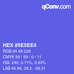 Color code: HEX #5E5EE4 | qconv.com