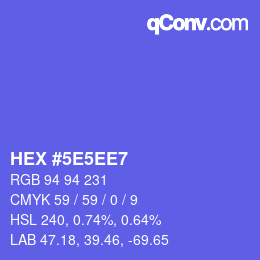 Color code: HEX #5E5EE7 | qconv.com