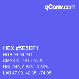 Color code: HEX #5E5EF1 | qconv.com