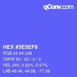 Color code: HEX #5E5EF8 | qconv.com