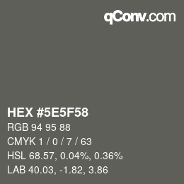 Color code: HEX #5E5F58 | qconv.com