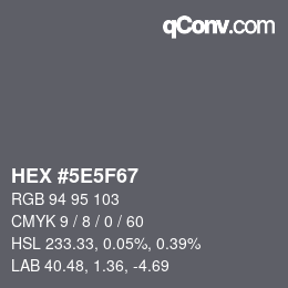 Color code: HEX #5E5F67 | qconv.com