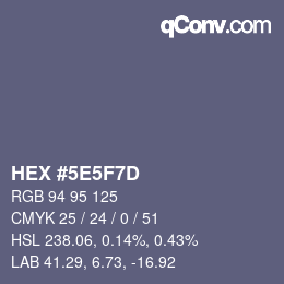 Color code: HEX #5E5F7D | qconv.com
