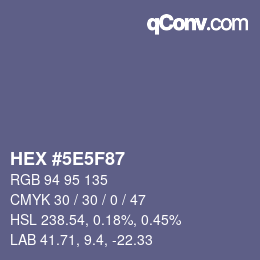 Color code: HEX #5E5F87 | qconv.com