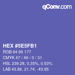 カラーコード: HEX #5E5FB1 | qconv.com