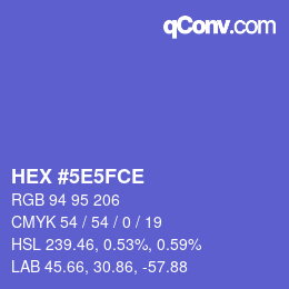 Color code: HEX #5E5FCE | qconv.com