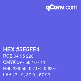 Color code: HEX #5E5FE4 | qconv.com