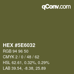 Color code: HEX #5E6032 | qconv.com