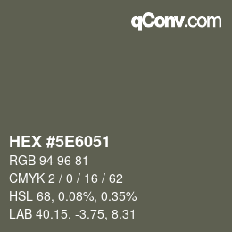 Color code: HEX #5E6051 | qconv.com