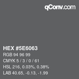 Color code: HEX #5E6063 | qconv.com