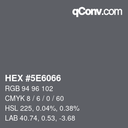 Color code: HEX #5E6066 | qconv.com
