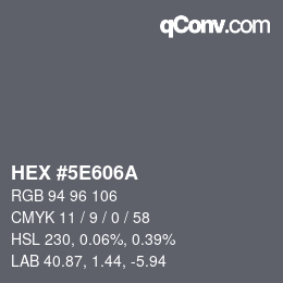 Color code: HEX #5E606A | qconv.com