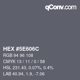 Color code: HEX #5E606C | qconv.com