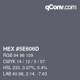 Color code: HEX #5E606D | qconv.com