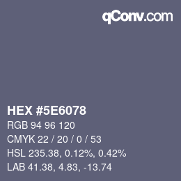 Color code: HEX #5E6078 | qconv.com