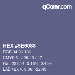 Color code: HEX #5E6088 | qconv.com