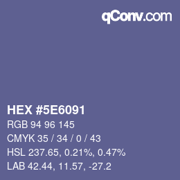 Color code: HEX #5E6091 | qconv.com