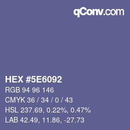 Color code: HEX #5E6092 | qconv.com