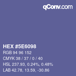 カラーコード: HEX #5E6098 | qconv.com