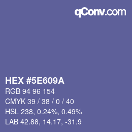 Color code: HEX #5E609A | qconv.com