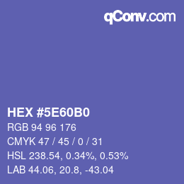 Color code: HEX #5E60B0 | qconv.com