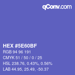 Color code: HEX #5E60BF | qconv.com
