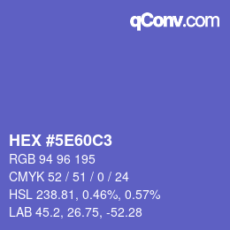 Color code: HEX #5E60C3 | qconv.com