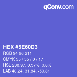 Color code: HEX #5E60D3 | qconv.com