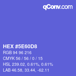 カラーコード: HEX #5E60D8 | qconv.com