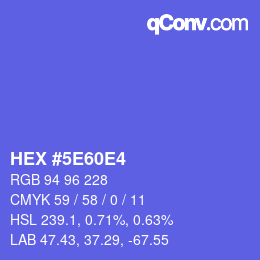 Color code: HEX #5E60E4 | qconv.com