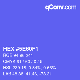 Color code: HEX #5E60F1 | qconv.com
