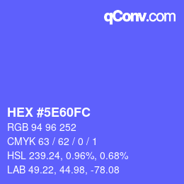 Color code: HEX #5E60FC | qconv.com