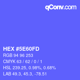 Color code: HEX #5E60FD | qconv.com