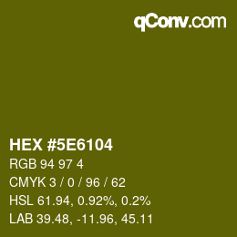 Código de color: HEX #5E6104 | qconv.com