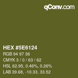 Color code: HEX #5E6124 | qconv.com
