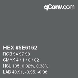 Color code: HEX #5E6162 | qconv.com