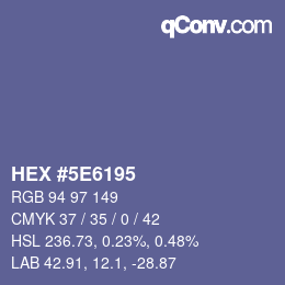 Color code: HEX #5E6195 | qconv.com