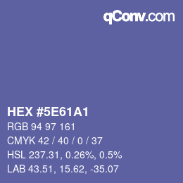 Color code: HEX #5E61A1 | qconv.com